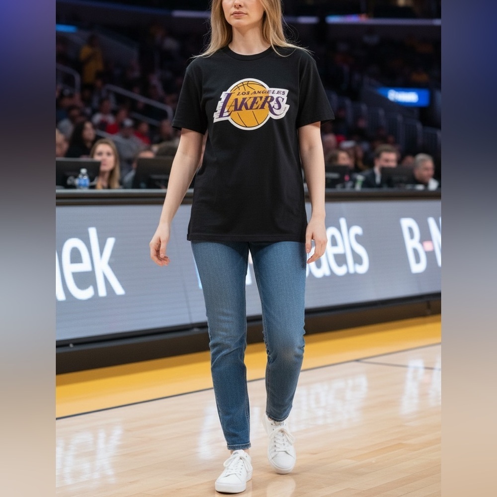 Lee Black T-Shirt with Lakers Logo